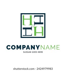 Letra inicial HHHH icono plantilla de diseño de logotipo