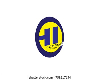 initial letter HI design Logo Vector Graphic Branding Letter Element.