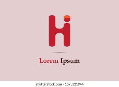 initial letter HI logo design template. vector illustration