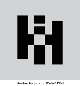 Diseño del logotipo HI de la letra inicial