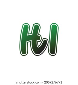 Initial letter HI logo design