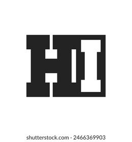 Initial Letter HI Logo Design Template. HI Logo