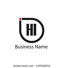 Initial Letter HI Logo Template Design