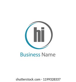 Initial Letter HI Logo Template Design