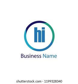 Initial Letter HI Logo Template Design