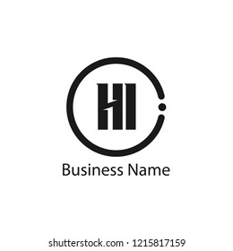 Initial Letter HI Logo Template Design