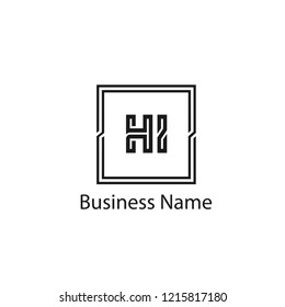 Initial Letter HI Logo Template Design