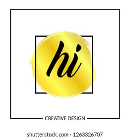 Initial Letter HI Logo Template Design