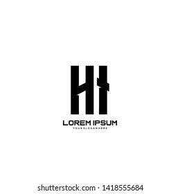 Initial letter HI minimalist art logo vector