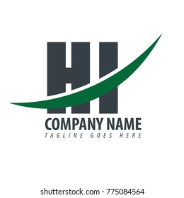 Initial Letter HI Overlapping Logo