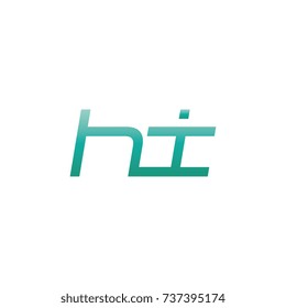 initial letter hi thin logo design