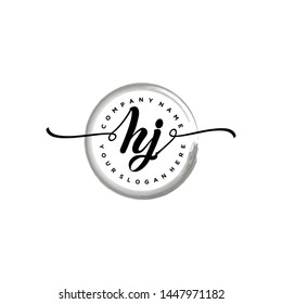 Initial letter HJ beautiful handwriting logo vector template