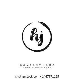 Initial letter HJ beautiful handwriting logo vector template