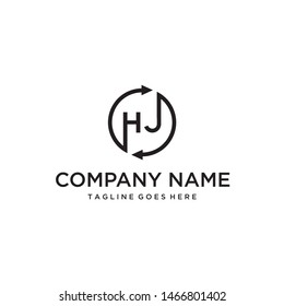 The initial letter HJ in circles for business logos.