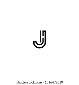 Initial Letter HJ JH Logo Icon Design