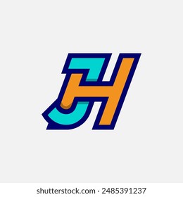 Initial Letter HJ or JH Logo, Monogram Logo letter H with J combination, design logo template element, vector illustration