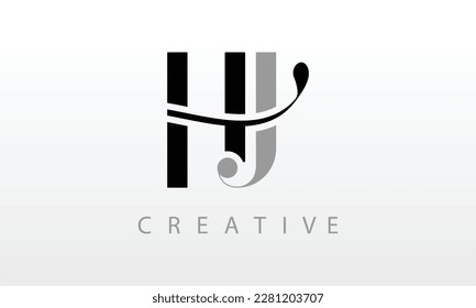 Logo de la carta inicial de HJ. Ilustración del vector de diseño de letras HJ.