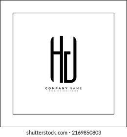 Logotipo de letra inicial HJ - Logotipo de alfabeto mínimo