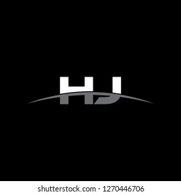 Initial letter HJ overlapping movement swoosh horizon logo vector for logo company isolated in black background