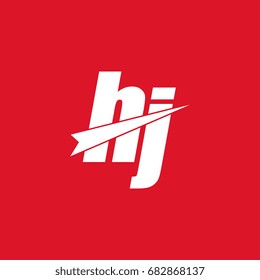 initial letter hj white logo in red background