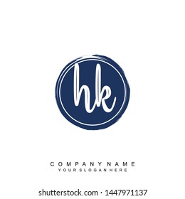 Initial letter HK beautiful handwriting logo vector template
