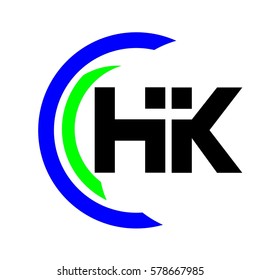 initial letter H,K black color logo vector