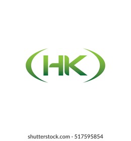 initial letter HK brackets uppercase logo green vector element template design