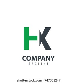 Initial Letter HK Design Logo