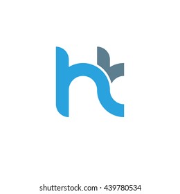 initial letter hk linked round lowercase logo blue