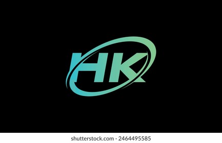 Initial Letter HK Logo. Creative And Modern HK logo Design on black background.