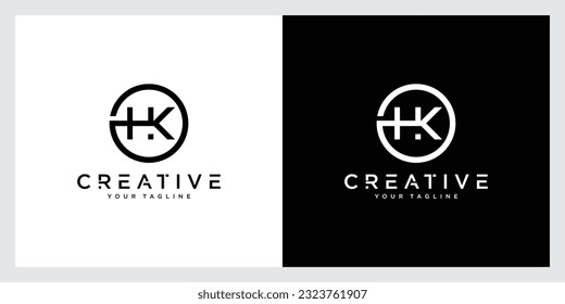 Initial Letter HK Logo Design vector Template. Creative HK Logo Design