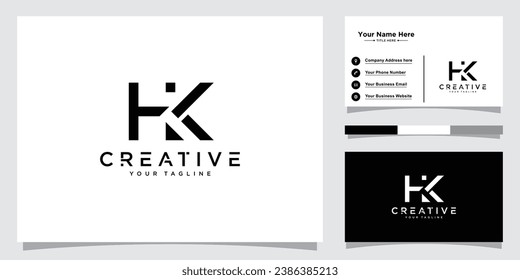 Plantilla vectorial de diseño del logotipo HK de la carta inicial. Diseño de logotipo HK creativo
