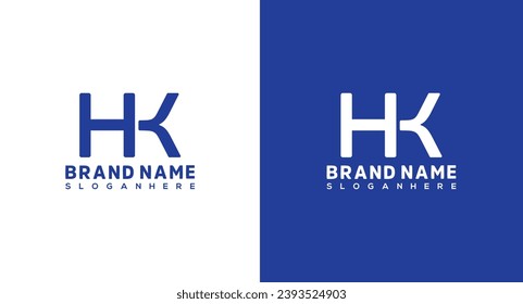 Plantilla de diseño del logotipo HK de la carta inicial, símbolo alfabético gráfico para identidad empresarial, logotipo HK 