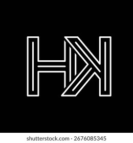 Initial letter HK logo design 