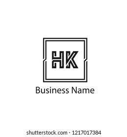 Initial Letter HK Logo Template Design