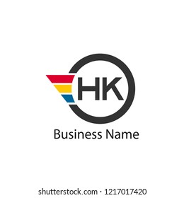Initial Letter HK Logo Template Design