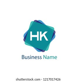 Initial Letter HK Logo Template Design
