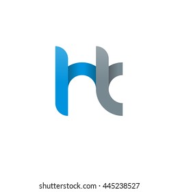 initial letter hk modern linked circle round lowercase logo blue gray