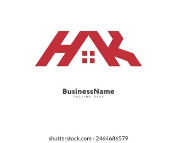 Letra inicial hk logo inmobiliario diseño Vector icon