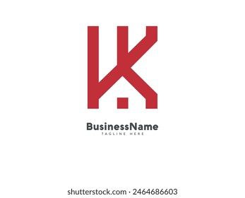 Initial letter hk real estate logo design vector icon