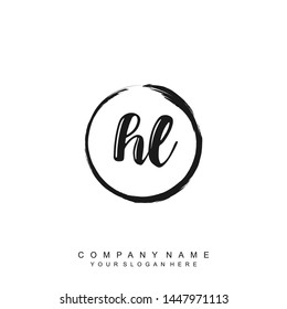 Initial letter HL beautiful handwriting logo vector template