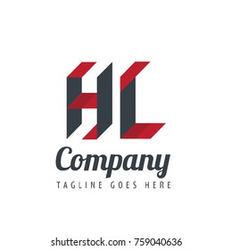 Initial Letter HL Design Logo With Square