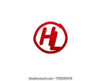 The initial letter HL handwritten logo