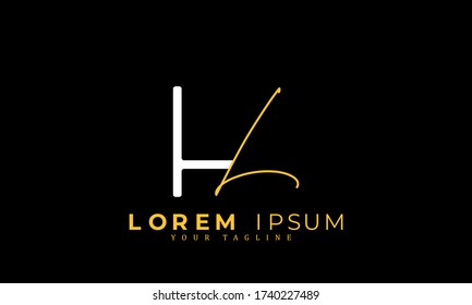 Letra inicial vector de diseño de plantillas de logotipo de HL y LH
