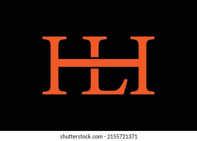 Ilustración del vector de diseño de la plantilla de logotipo HL o LH de la letra inicial.