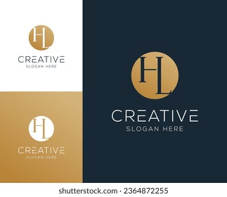 Initial letter HL, LH logo design vector illustration