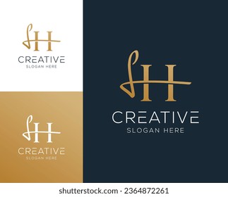 Ursprünglicher Buchstabe HL, LH-Logo-Design, Vektorgrafik