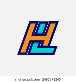 Initial Letter HL or LH Logo, Monogram Logo letter H with L combination, design logo template element, vector illustration