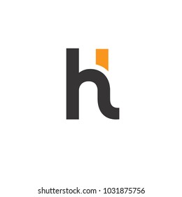 Initial Letter HL Linked Circle Lowercase Logo Black Blue Icon Design Template Element