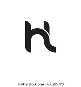 initial letter hl linked circle lowercase monogram logo black